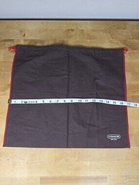 Authentic Coach Brown Cotton Drawstring Dust Bag Storage Pouch 17" x 15"